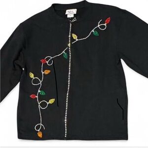 Vintage Sparkly Nitro USA Christmas Sweater Womens size small